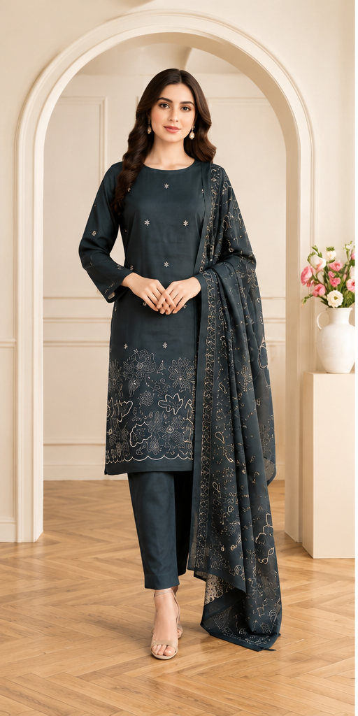 Dhanak Embroidered 3-Piece Collection