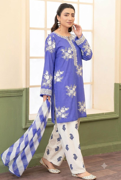 Royal Embroidered Lawn 3PC Suit