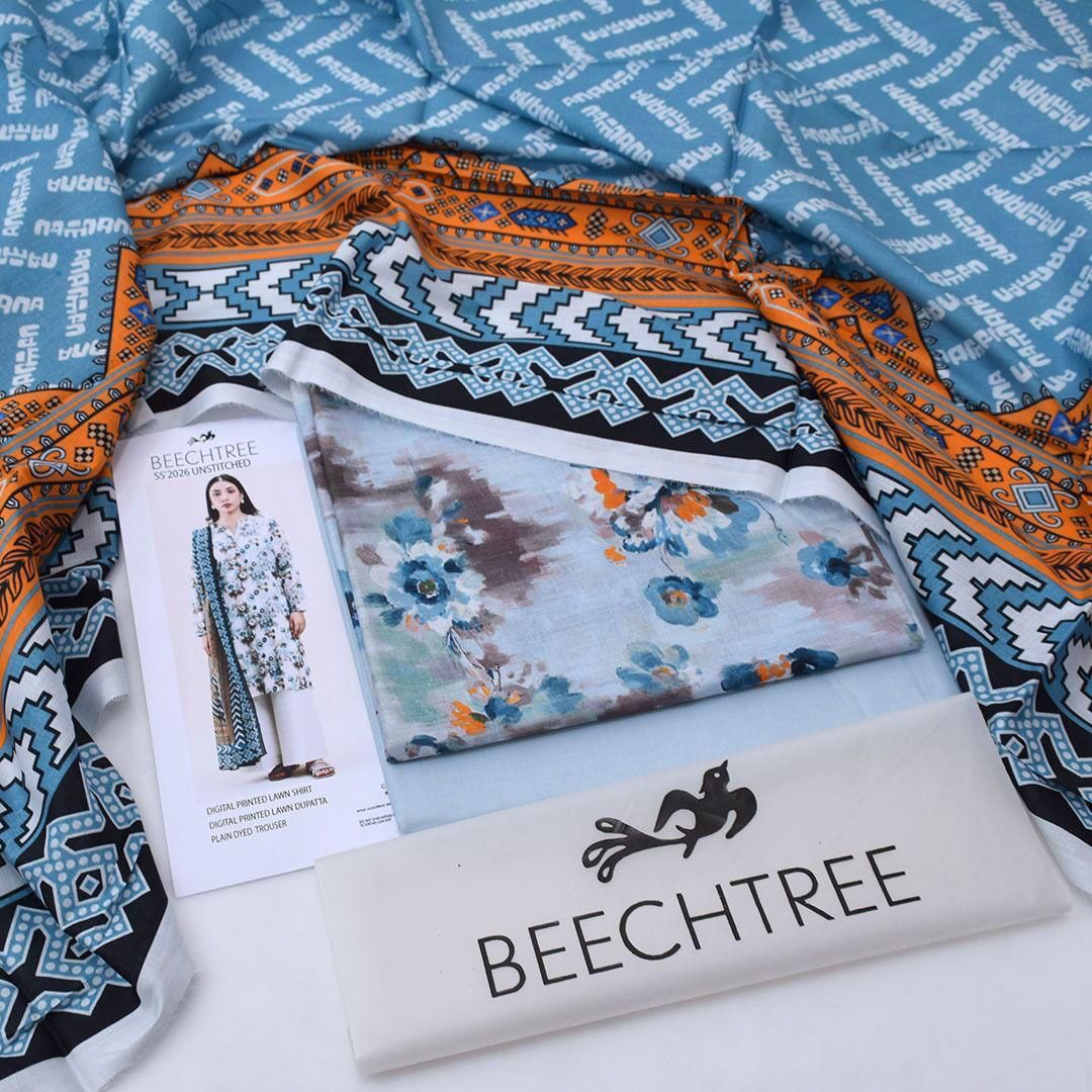 Digital Printed Lawn - 3 Piece