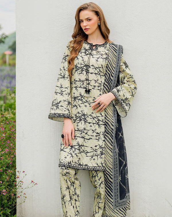 Embroidered Digital Printed Lawn 3-Piece — Sequence Edit
