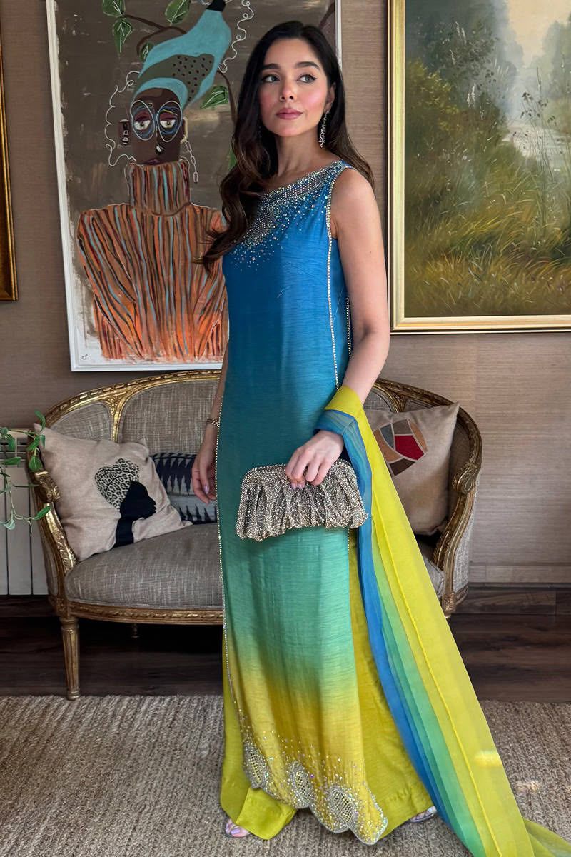 Premium Digital Printed Silk 3Pc Unstitched Suit