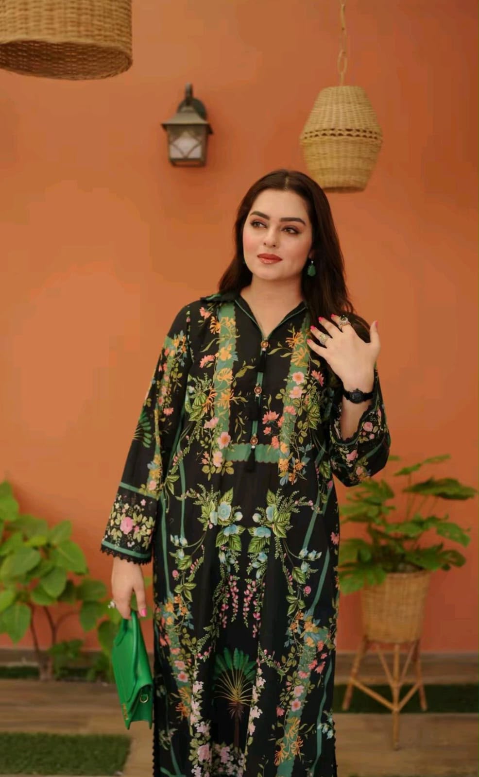 Premium Digital Printed Silk 3Pc Unstitched Suit