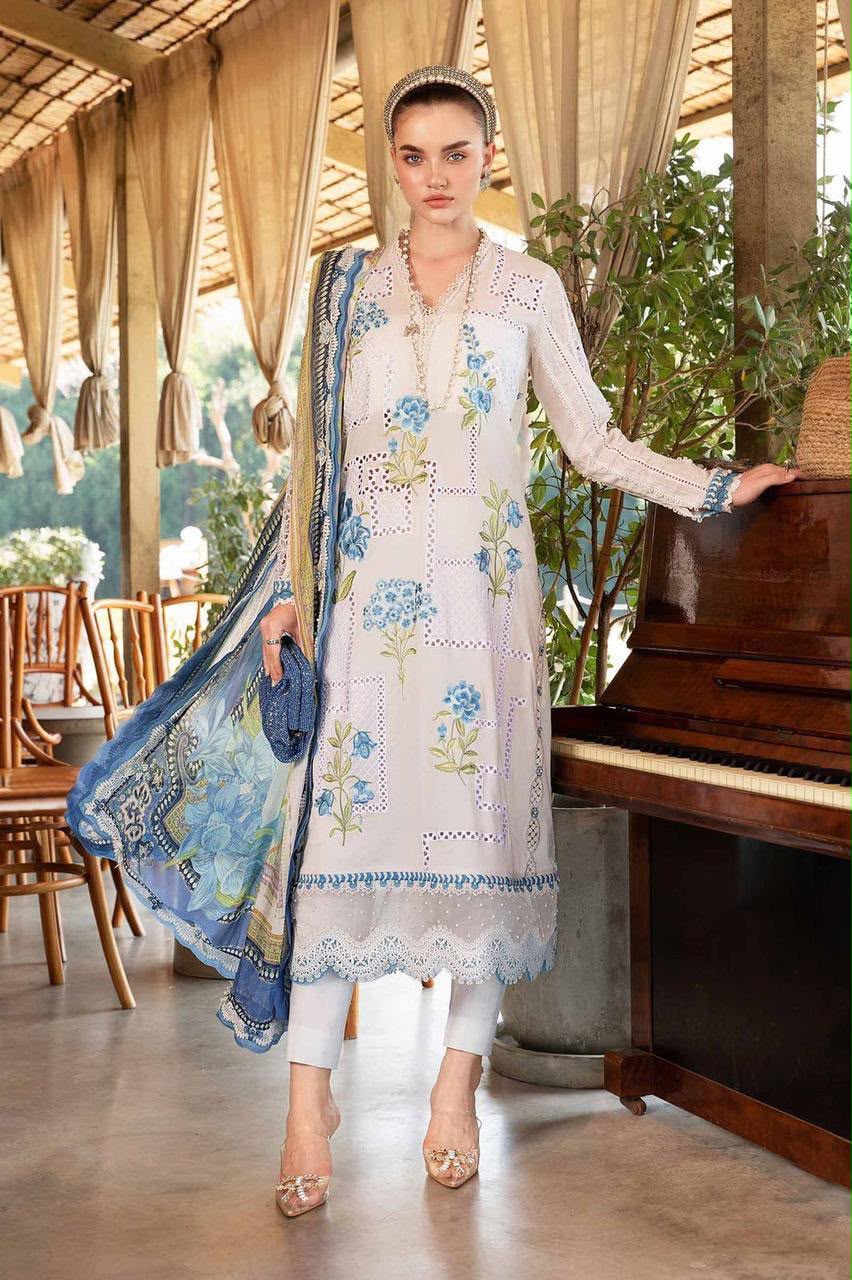 Heavy Embroidered Lawn 3Pc Unstitched Suit