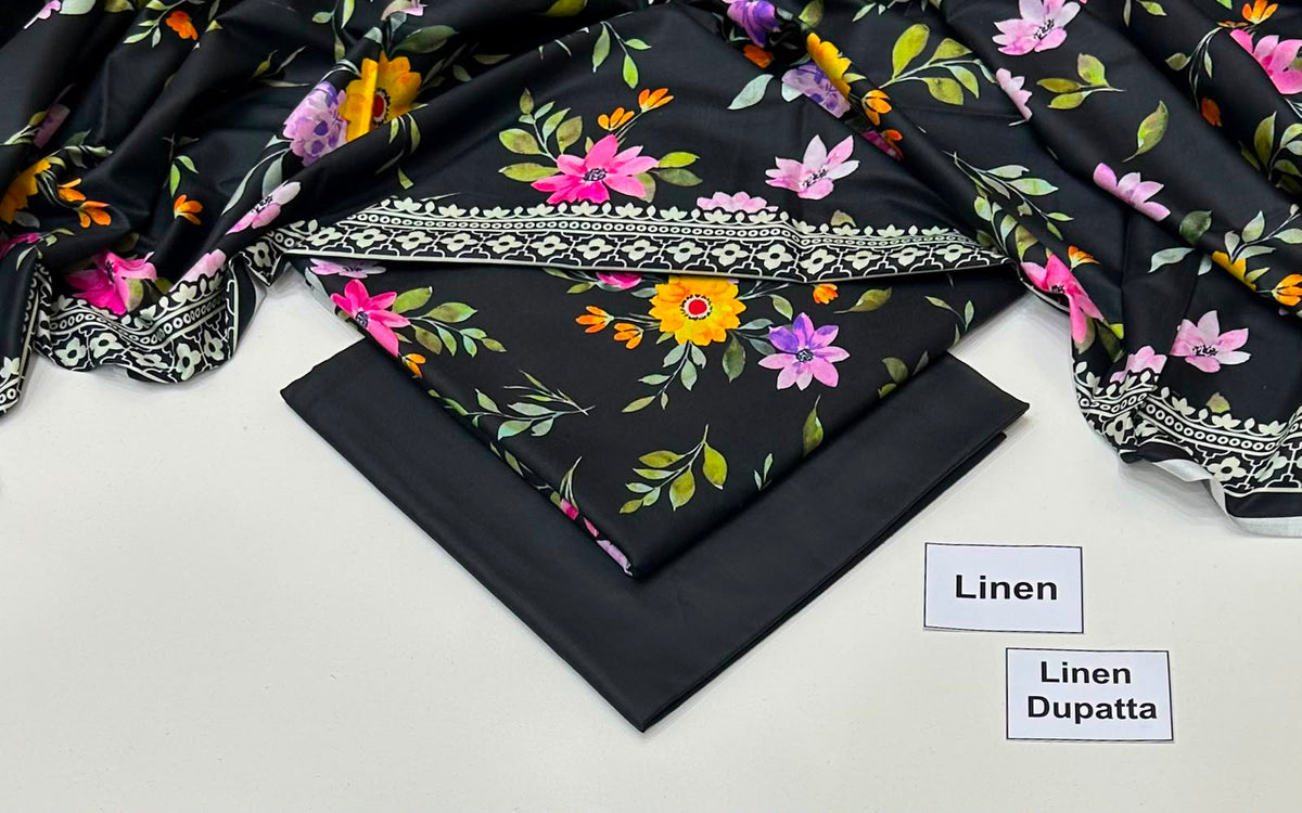 Printed Linen Unstitched Suit