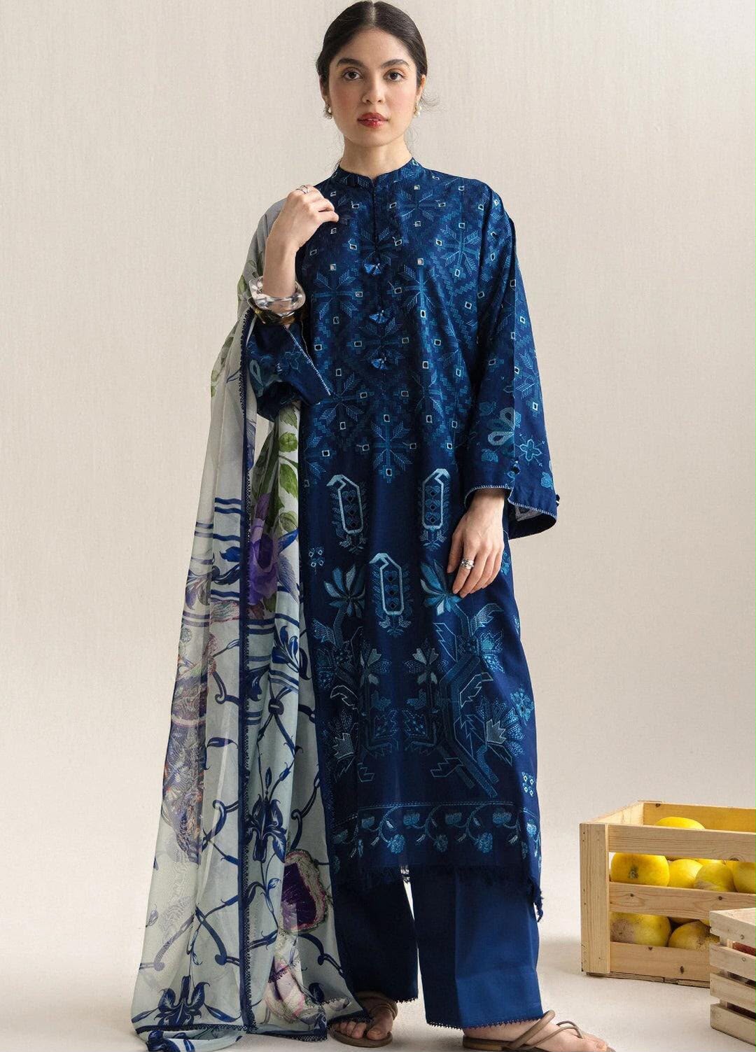 Dhank Embroidered 3Pc Unstitched Suit
