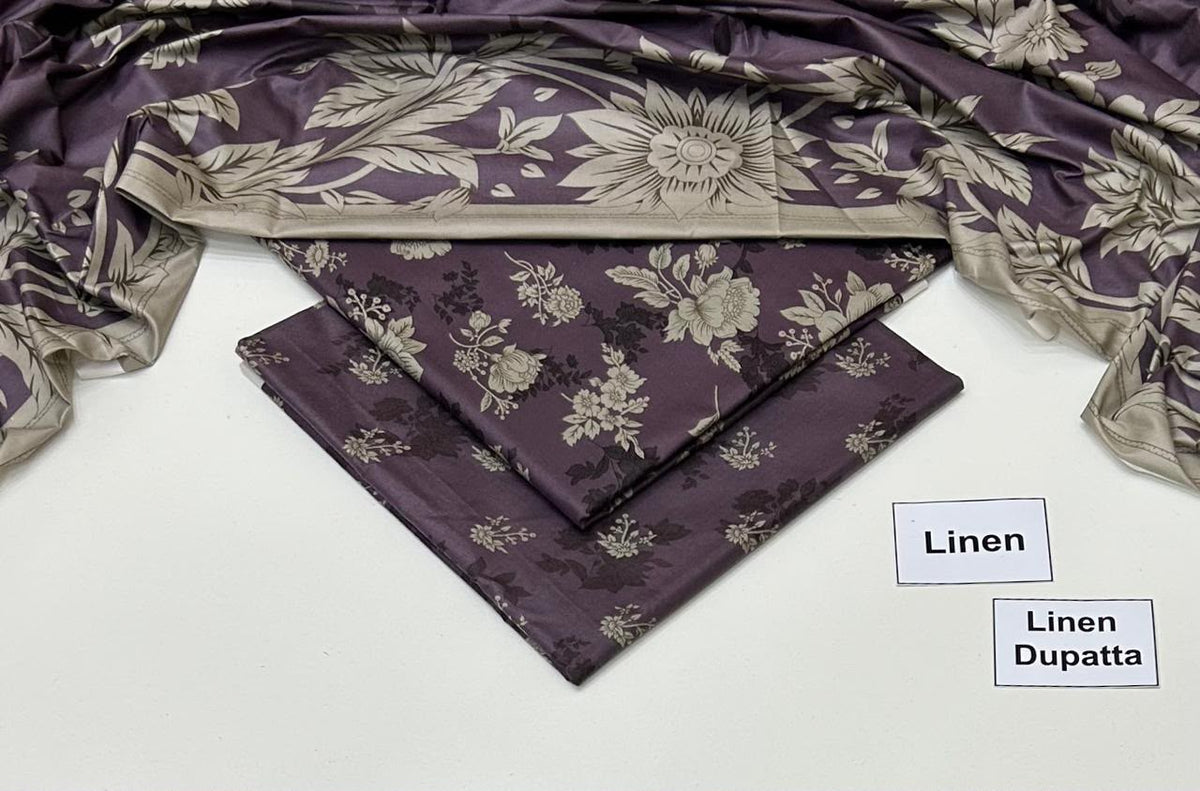 Printed Linen Unstitched Suit