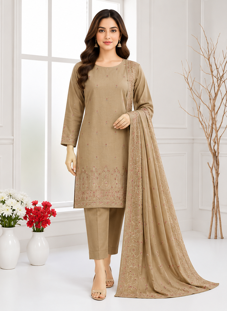 Dhanak – 3-Piece Embroidered Suit