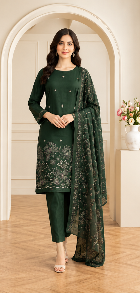 Dhanak Embroidered 3-Piece Collection