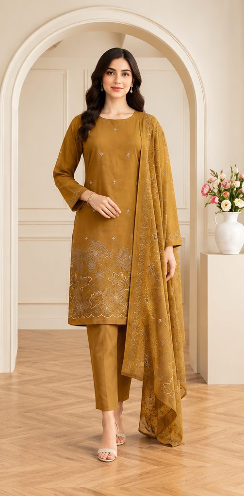 Dhanak Embroidered 3-Piece Collection