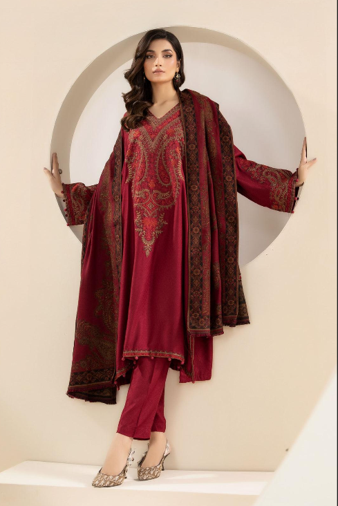 Gold Embroidered Lawn 3PC Suit