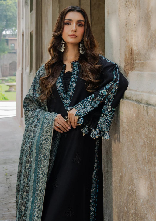 Teal Embroidered Lawn 3PC Suit