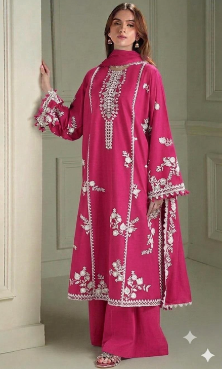 Floral Embroidered Lawn 3PC Suit