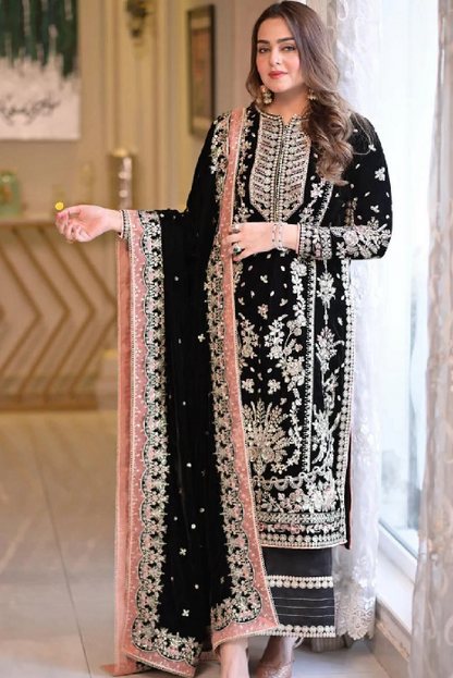 Dhanak Embroidered 3Pc Unstitched Suit
