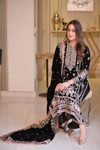 Dhanak Embroidered 3Pc Unstitched Suit