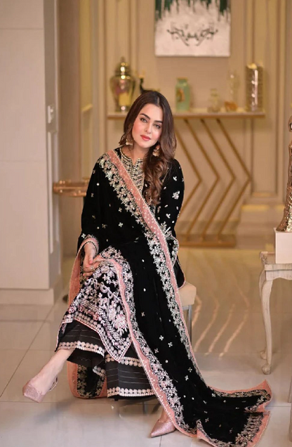 Dhanak Embroidered 3Pc Unstitched Suit