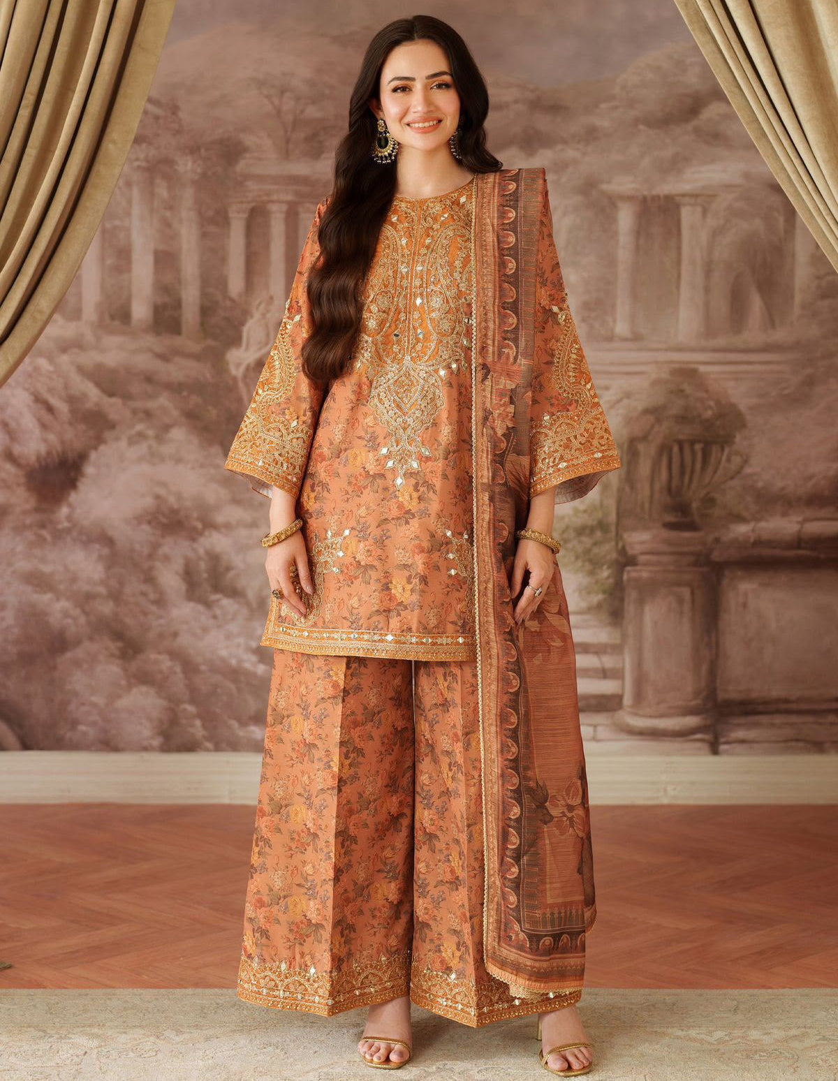 Embroidered Digital Printed Lawn 3-Piece — Heavy Border Edit