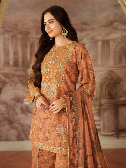 Embroidered Digital Printed Lawn 3-Piece — Heavy Border Edit