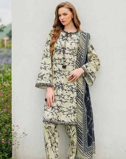 Embroidered Digital Printed Lawn 3-Piece — Sequence Edit