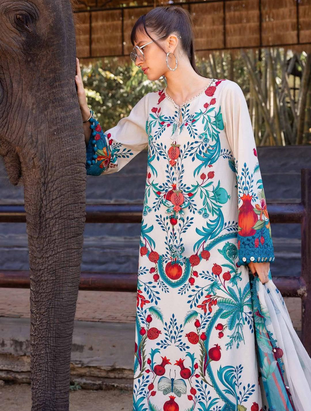 Embroidered Digital Printed Lawn 3-Piece — Cutwork Edit
