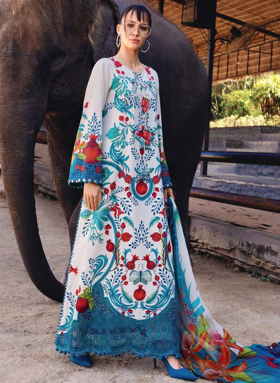 Embroidered Digital Printed Lawn 3-Piece — Cutwork Edit
