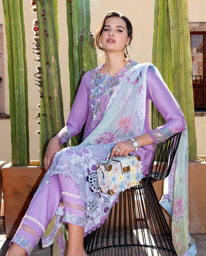 Heavy Embroidered Lawn 3-Piece — Cutwork Monark Edit