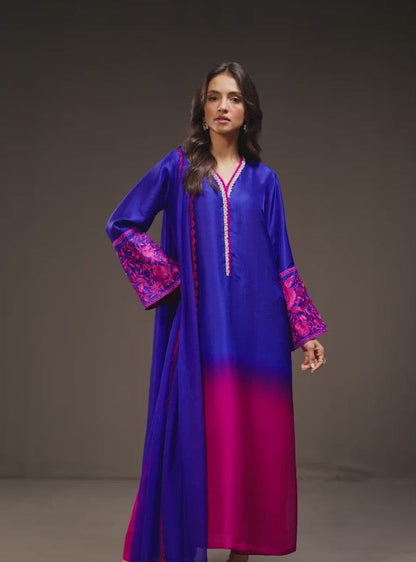 Premium Digital Printed Silk 3Pc Unstitched Suit