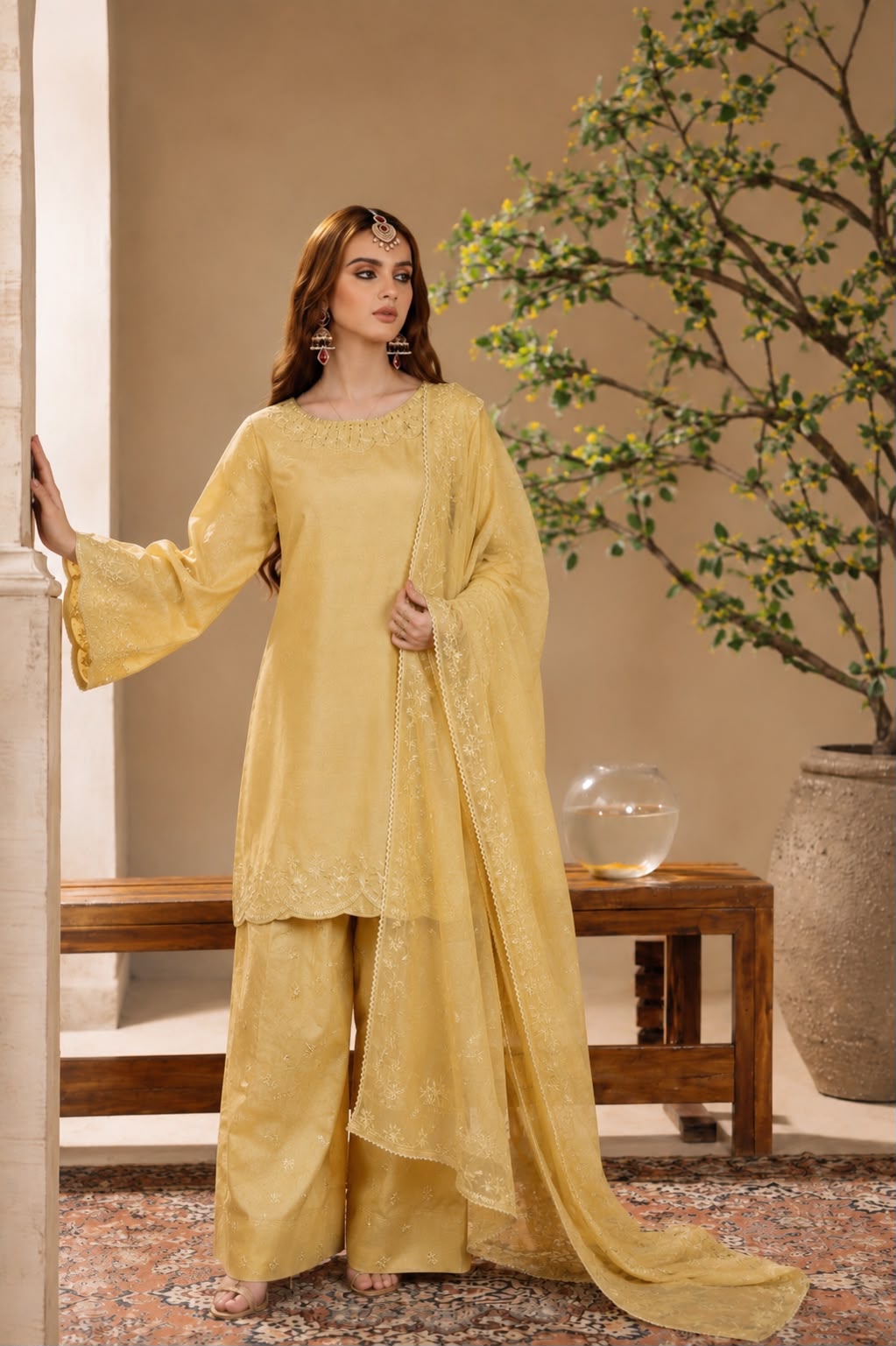 Sequence Embroidered Silk 3-Piece — Cutwork Organza Edit
