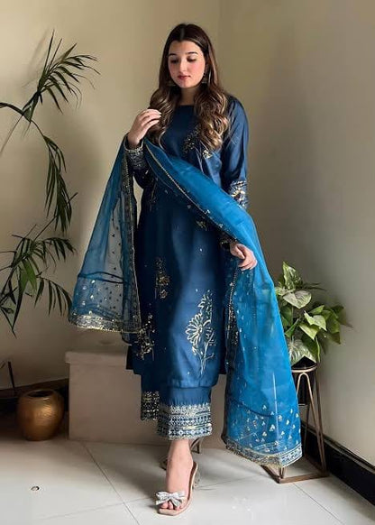 Heavy Embroidered Silk 3-Piece — Organza Edit