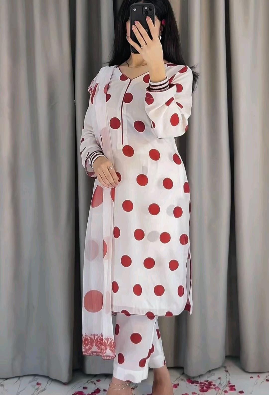 Premium Digital Printed Silk 3Pc Unstitched Suit