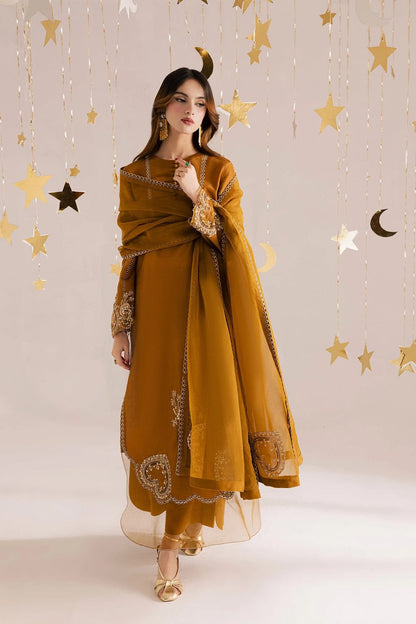 Embroidered Digital Printed Silk 3-Piece — Organza Edit