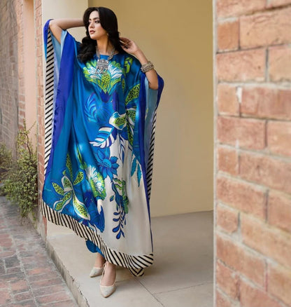 Premium Digital Printed Silk 3Pc Unstitched Suit