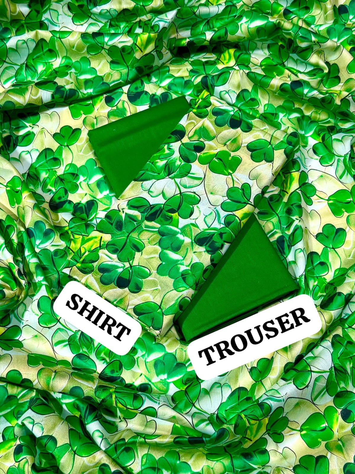 Green & White Printed 2Pc Shirt with matching Trouser