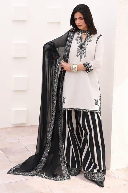 Heavy Embroidered Digital Printed Silk 3Pc Unstitched Suit