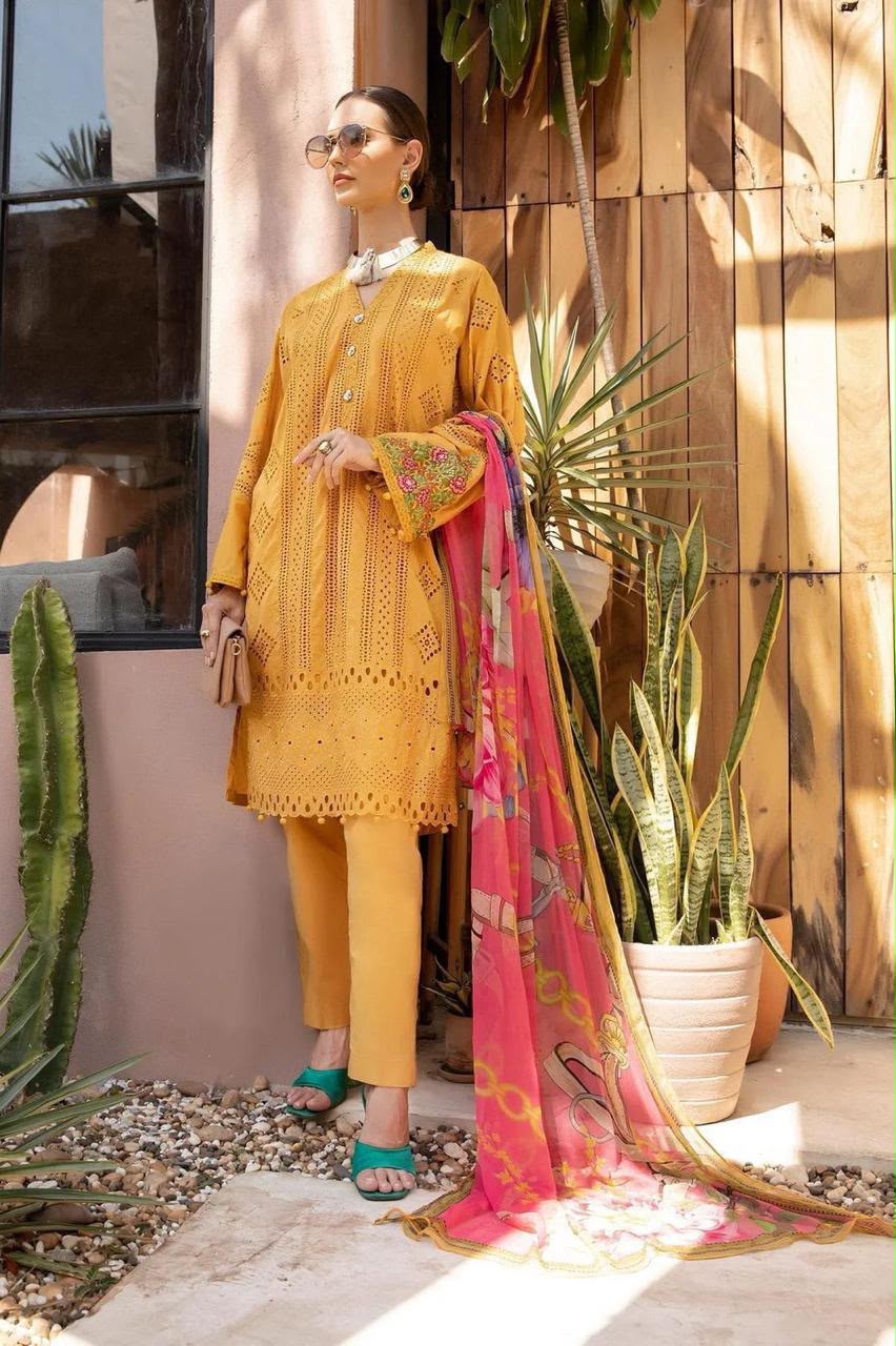 Heavy Embroidered Lawn 3Pc Unstitched Suit