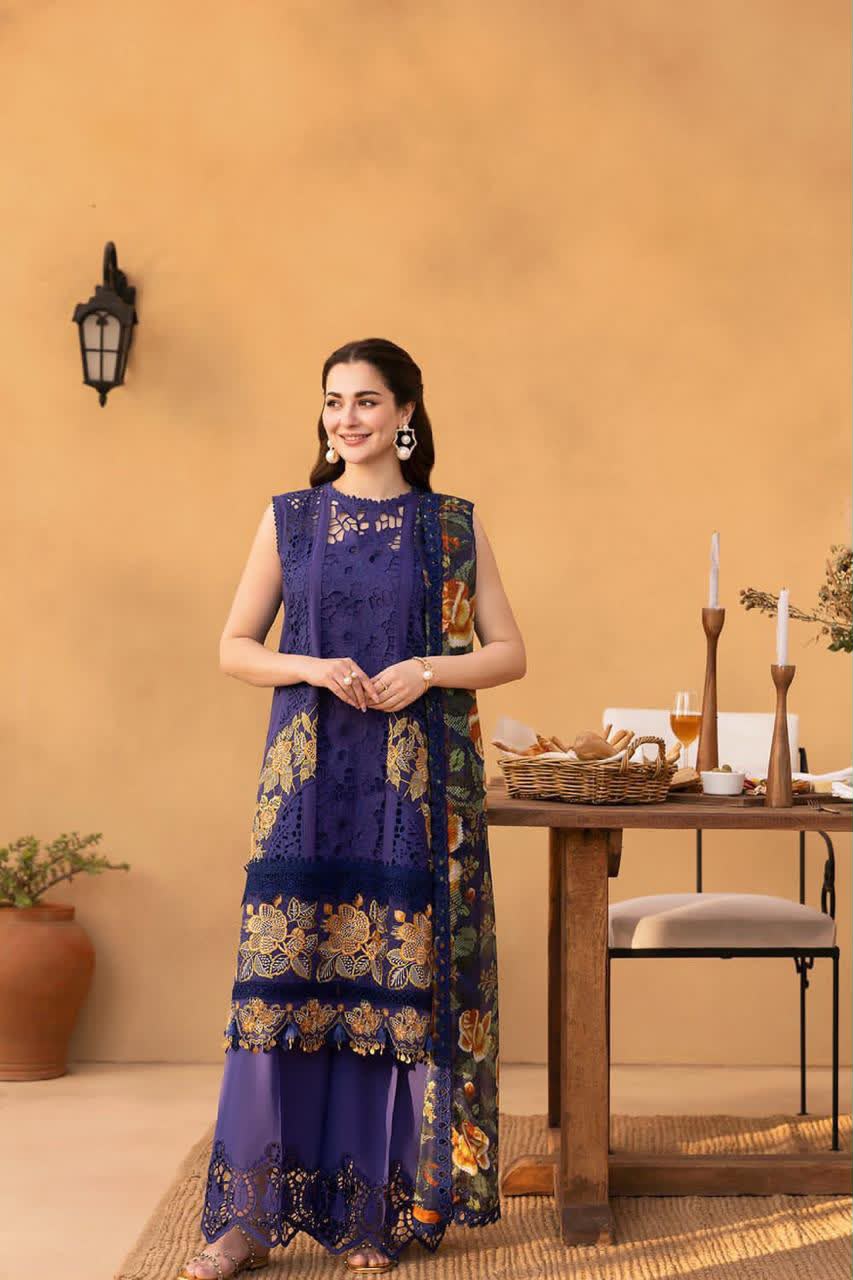 Heavy Embroidered Lawn 3Pc Unstitched Suit
