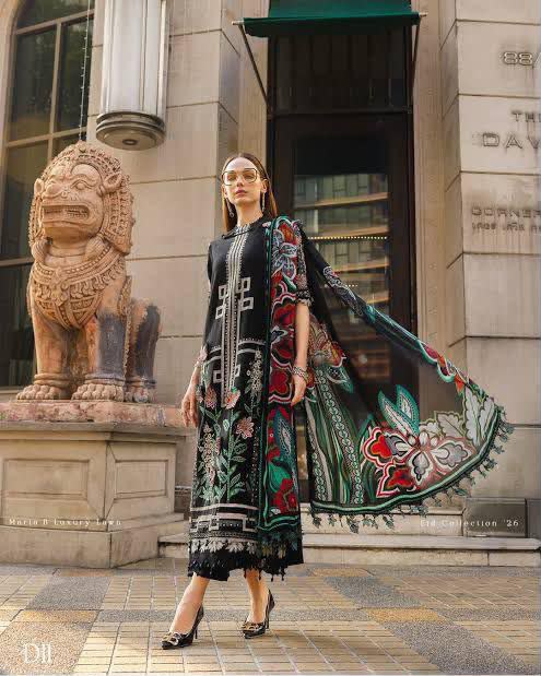 Heavy Embroidered Lawn 3Pc Unstitched Suit