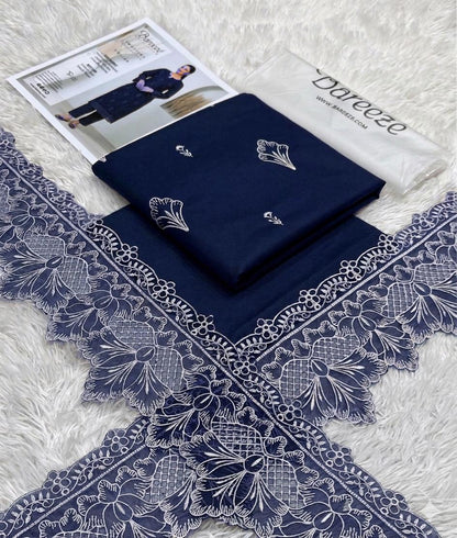 Navy Bloom 2-Piece Embroidered Suit