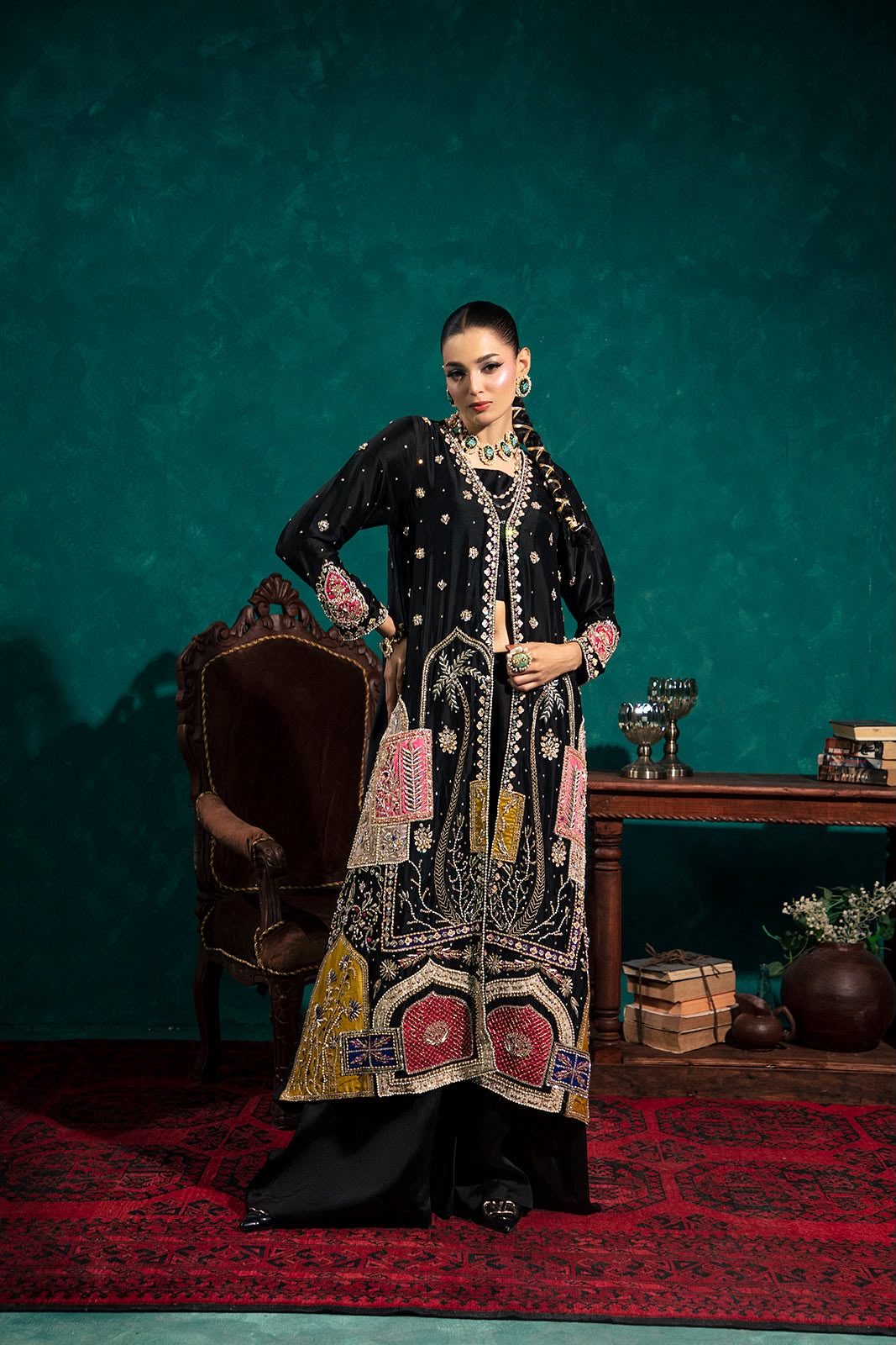 Embroidered Silk 3-Piece-Digital Silk Dupatta Edit
