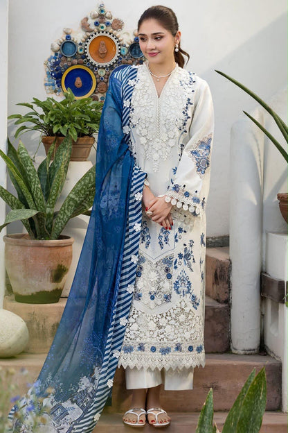 Chikan Kari Dhanak 3Pc Unstitched Suit