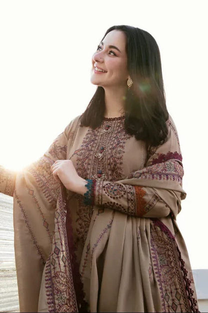 Applique Embroidered Dhanak 3-Piece