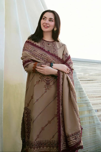 Applique Embroidered Dhanak 3-Piece