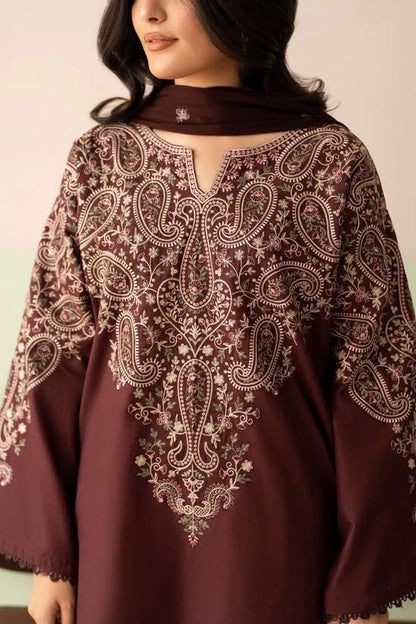 Fully Embroidered Dhanak 3-Piece Suit
