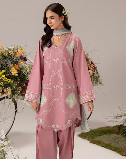 Applique Embroidered Dhanak 3-Piece