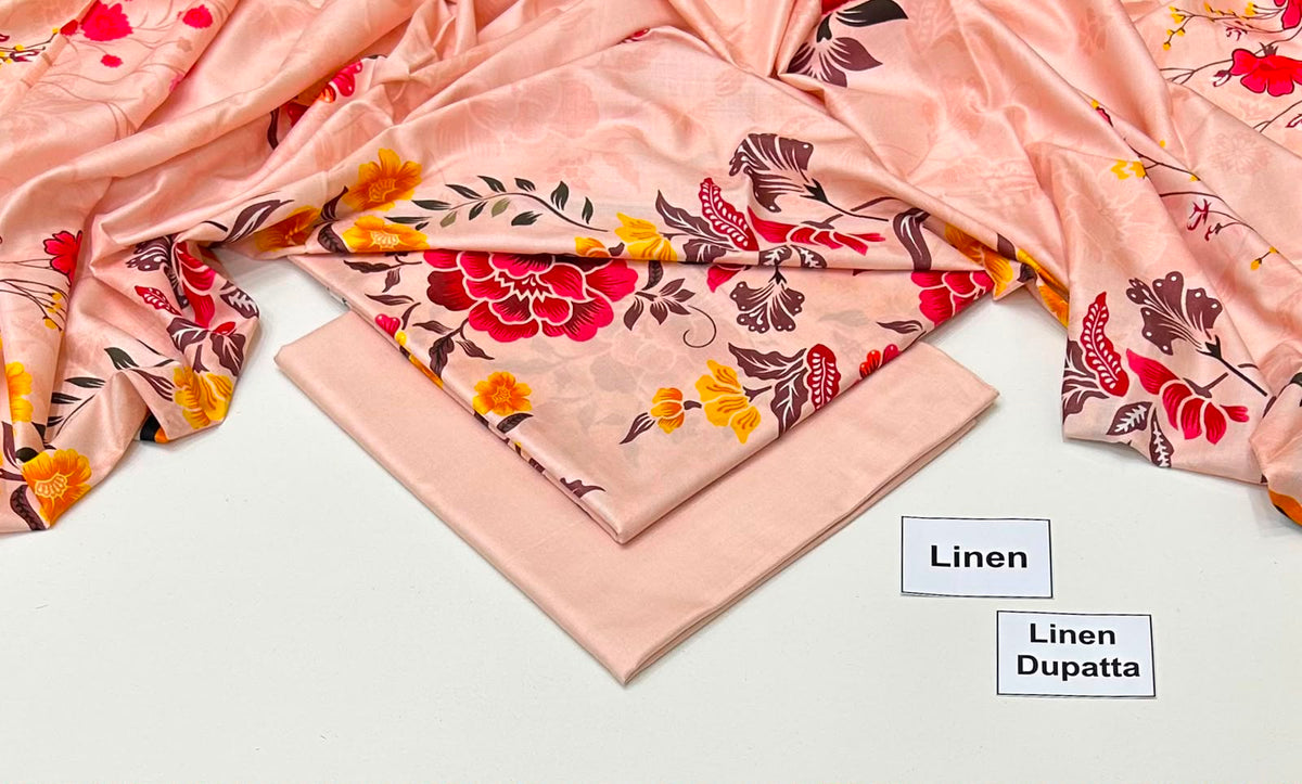 Printed Linen Unstitched Suit