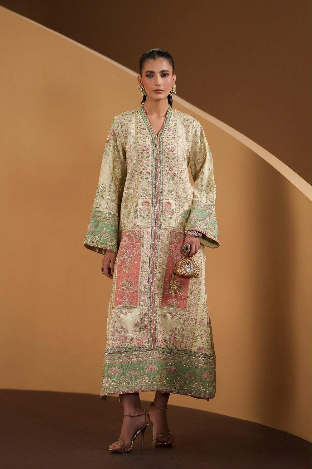 Ethnic Silk Embroidered 3Pc Unstitched Suit