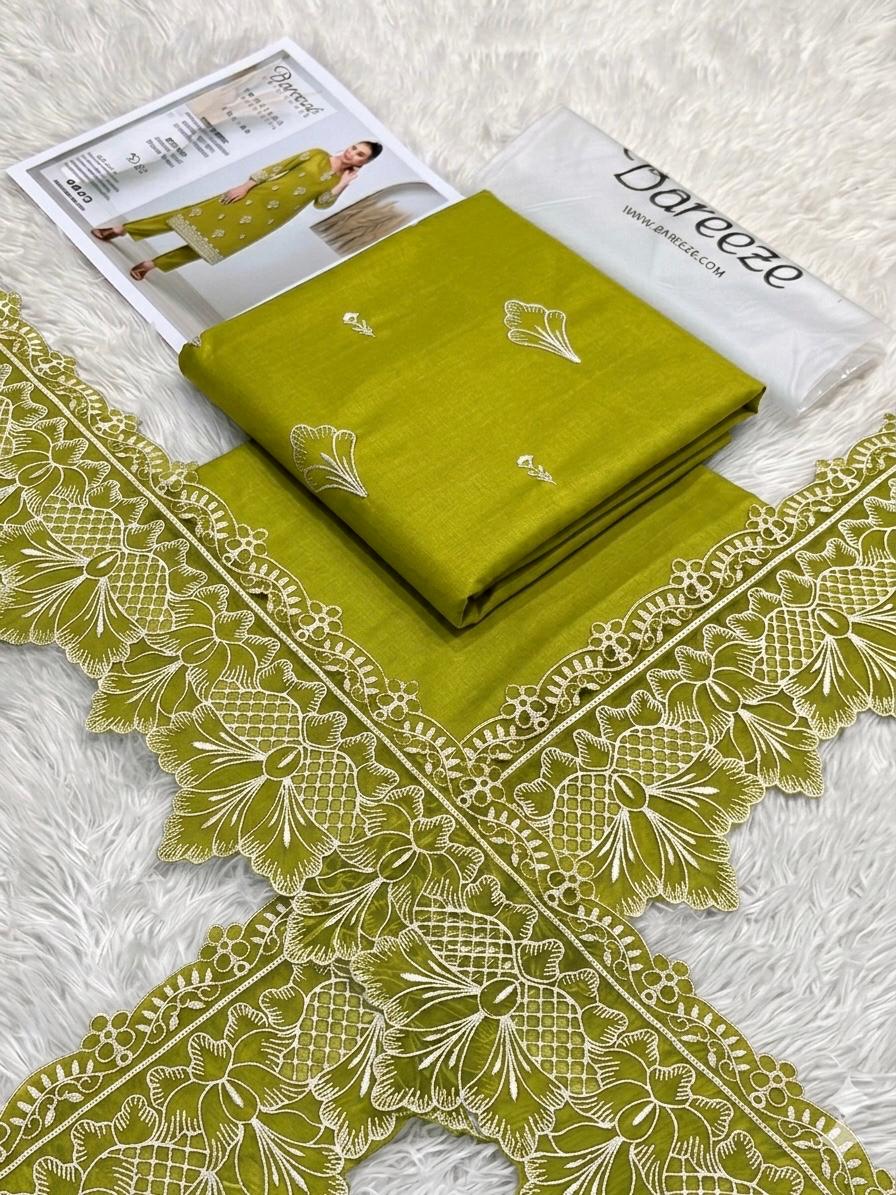 Lime Bloom 2-Piece Embroidered Suit