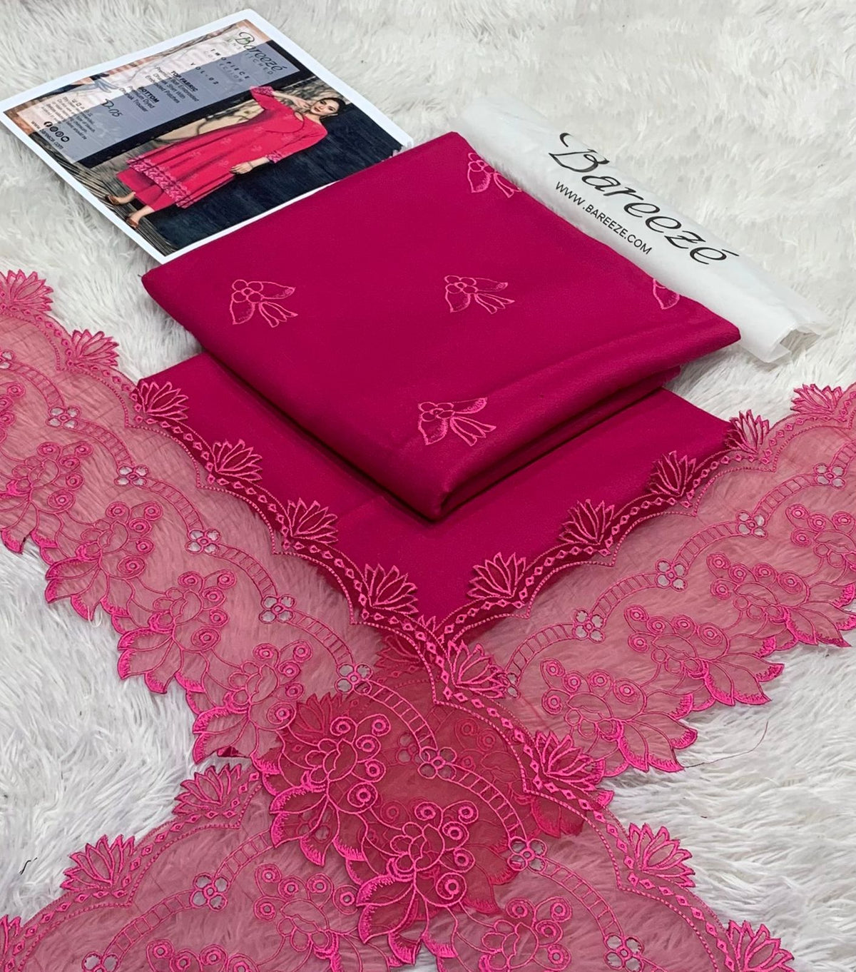 Fuchsia Flora 2-Piece Embroidered Suit