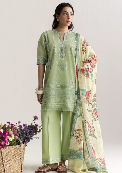 Embroidered Dhanak 3-Piece Digital Shawl Edit