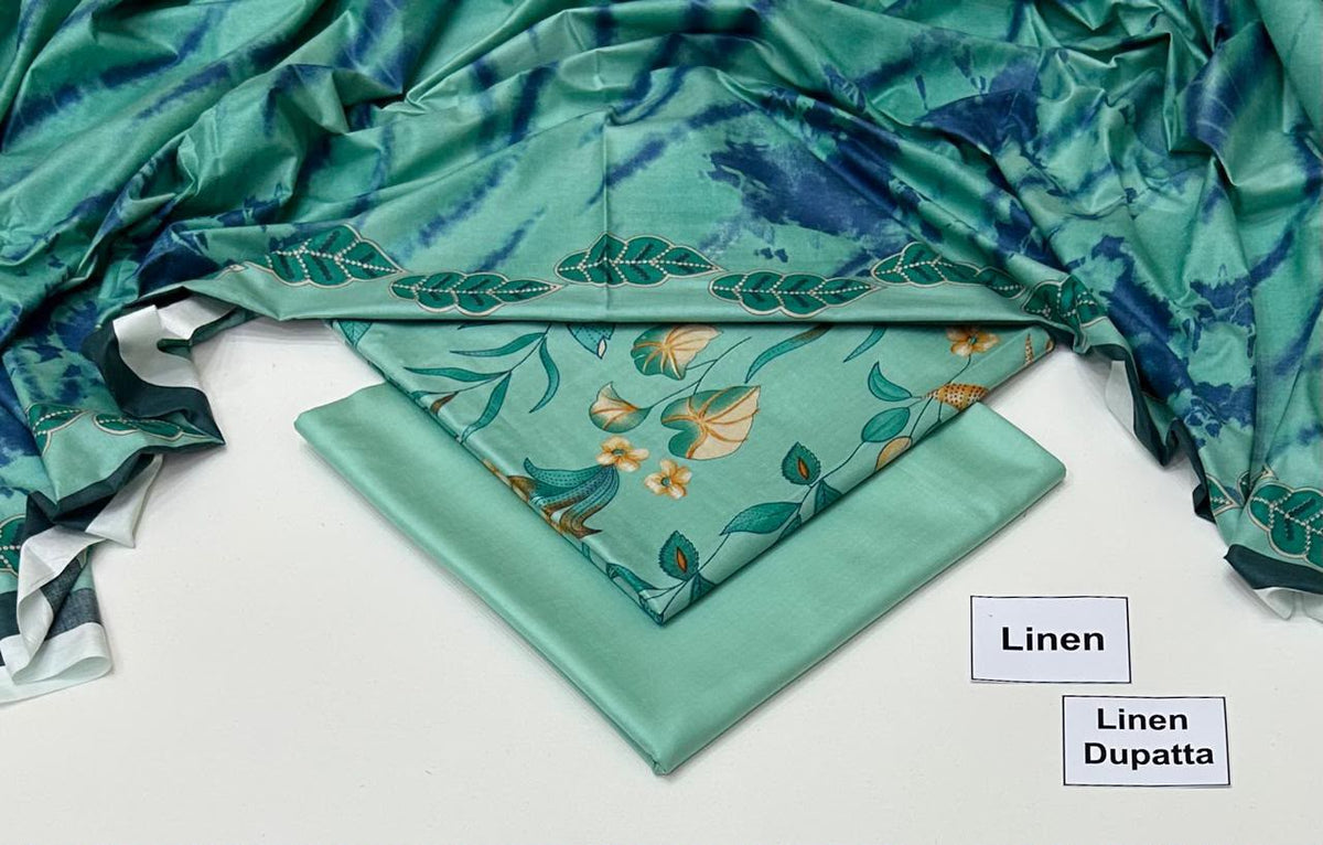 Printed Linen Unstitched Suit
